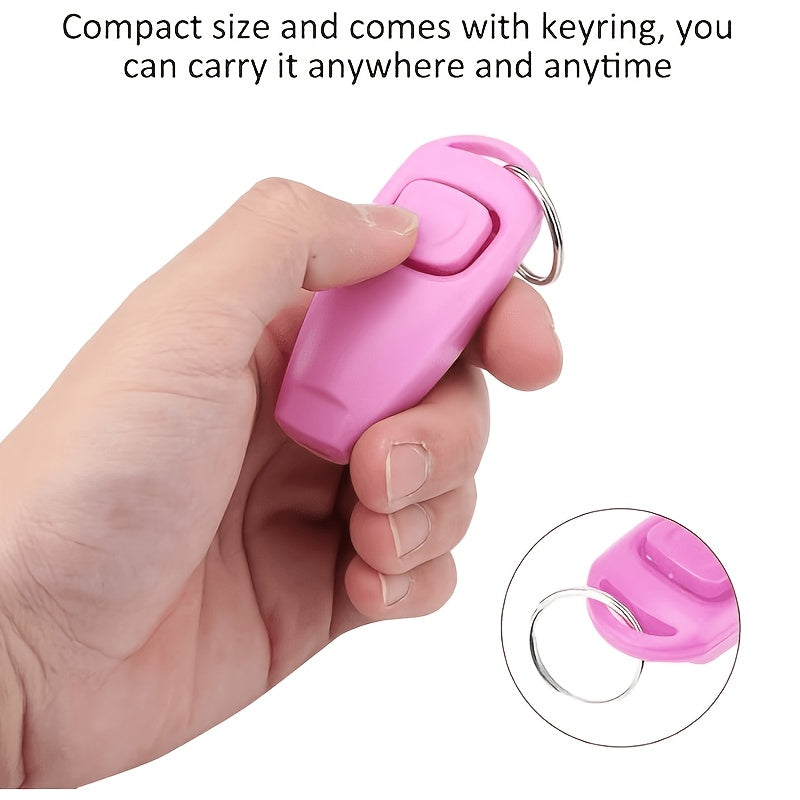 Dog Training Clicker 2 Pack - Professional Pet Clicker Trainer for Dogs, Puppies, and Cats, Positive Reinforcement Dog Obedience Training Tool with Wrist Strap, Pink and Red