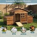 Weatherproof Wooden Chicken Coop with Double Nest Boxes Large Outdoor Poultry Hutch with Resting Area for Chickens Rabbits & Ducks – All-Season Safe & Easy Assembly