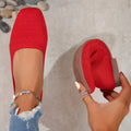 Women's Woven Flat Casual Shoes - Solid Color, Home & Outdoor - US 6.5–11 - Red, Black, Green, Off-White, Blue, Gray, Yellow, Purple & More