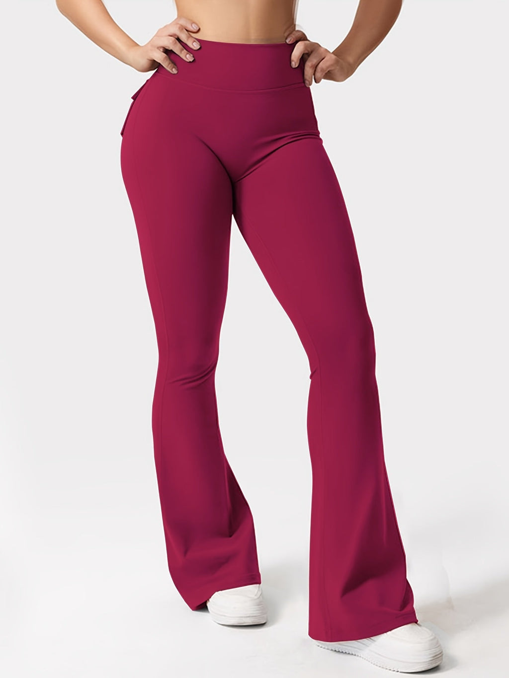 Women's High Waist Flare Yoga Pants Scrunch Butt Lift Leggings with Pockets, Squat-Proof, 4-Way Stretch, Sweat-Wicking Sportswear for Gym, Running, and Workout – 7 Colors, S-XL