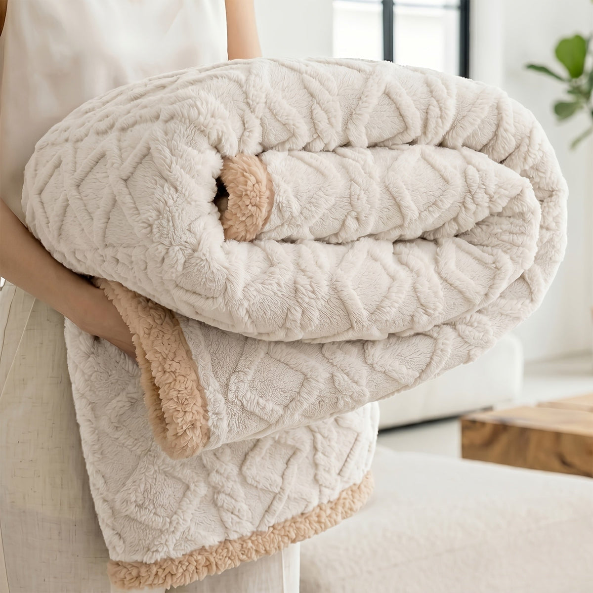 Liquid-Proof Pet Blanket, Reversible Sherpa Fleece Sofa Bed Furniture Protector for Dogs and Cats, Machine Washable Throw Blanket, Small/Medium/Large/XL, Light Gray/Khaki/Beige/Dark Gray