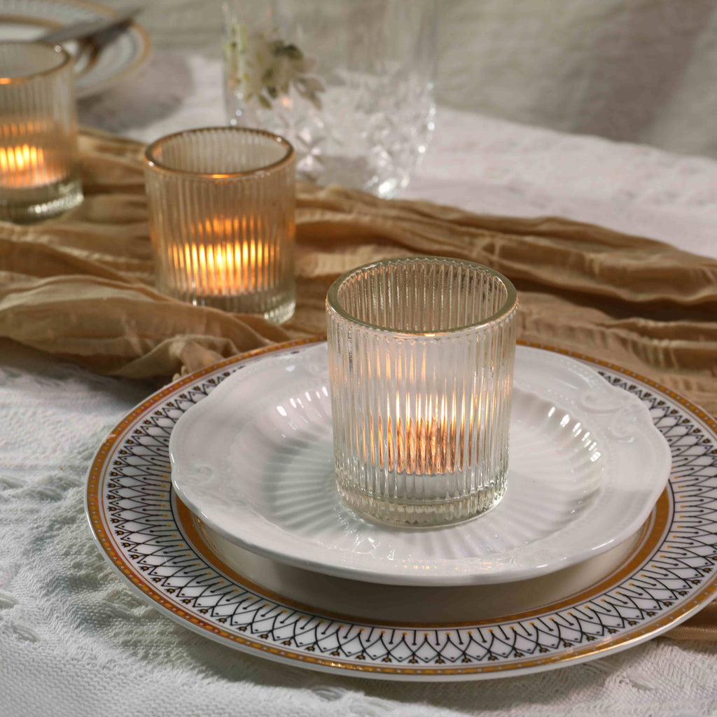 Transparent Glass Votive Candle Holders Bulk Set 48 / 72 / 96pcs Tea Light Holders for Wedding Table Setting Valentine’s Day & Home Decoration