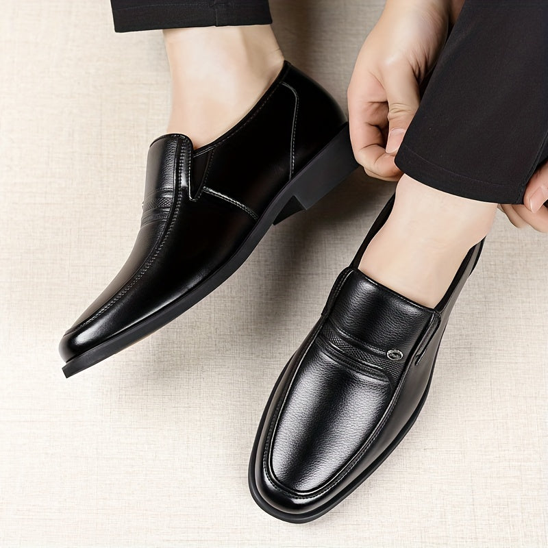 Men's Oxford Dress Shoes Formal Slip-On Business Loafers High-Quality Fashion Leather-Look Footwear for Men Extra Large Sizes US 7-13 Black