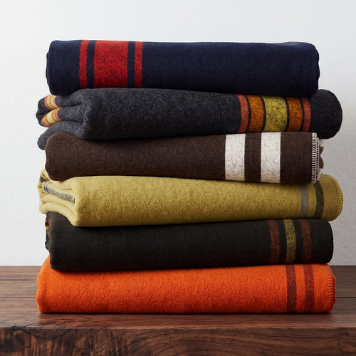100% Wool Blanket Warm Thick Washable for Camping Outdoors Sporting Events & Survival Kits – Multiple Colors & Sizes | Sunset Land Forest