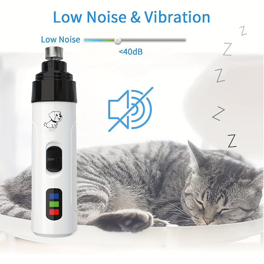 Electric Dog Nail Grinder, Quiet and Painless, USB Rechargeable, LED Screen Pet Grooming Tool