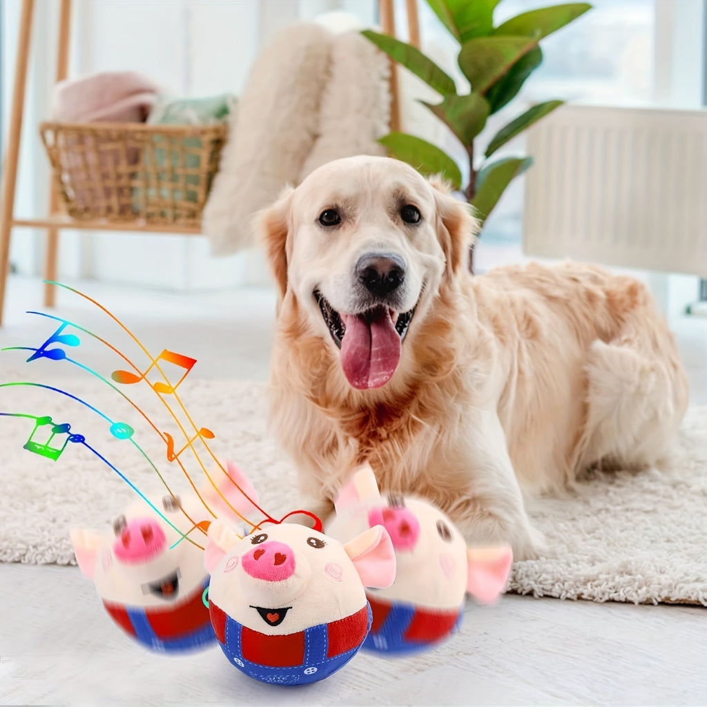 Smart Bouncing Dog Toy Ball with Recording & Music Mode – Rechargeable Interactive Pet Toy for Small, Medium, and Large Dogs, Washable Squeaky Jumping Ball, Keeps Dogs Busy