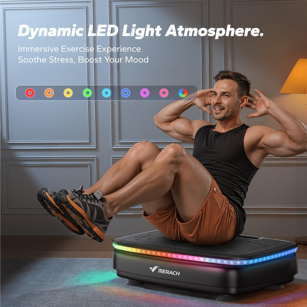 Vibration Plate Exercise Machine, 99 Speed Levels, LED Color Light, 330 lbs Capacity, Whole Body Workout Fitness Platform, for Home Gym, Weight Loss, Muscle Toning & Recovery