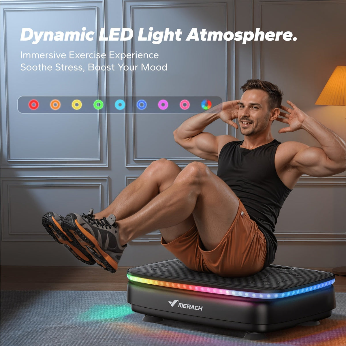 Vibration Plate Exercise Machine, 99 Speed Levels, LED Color Light, 330 lbs Capacity, Whole Body Workout Fitness Platform, for Home Gym, Weight Loss, Muscle Toning & Recovery