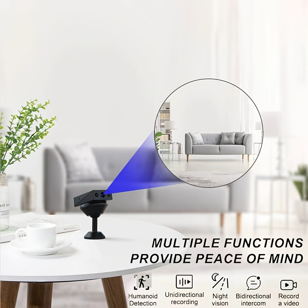 1080P Mini Wireless Security Camera – Night Vision, Motion Detection, Built-in AP Hotspot, No Internet Required, Voice Recording, Cloud Storage, Easy Installation for Home, Garage, Baby & Pet Monitoring