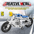 Metal Erector Set Motorcycle STEM Building Kit, 139 Pieces for Kids Age 8+, 5-in-1 Multi-Shape Motorbike Construction Model Toy, STEAM Educational Engineering Gift for Boys Girls Teens