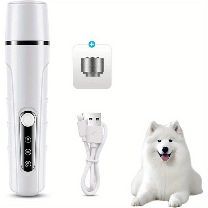 Rechargeable Pet Nail Grinder, Low Noise and Low Vibration for Dogs and Cats – USB Charging, LED Display, Safe Grooming Tool