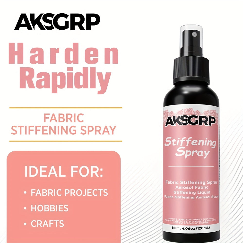 Fabric Stiffener Spray for Hats, Bags, and DIY Crafts – Water-Based, Non-Toxic, Washfast Hat Stiffener and Ironing Starch – Temporary Hold for Straw Hats, Fabrics, and Craft Projects – 30ml, 50ml, 120ml
