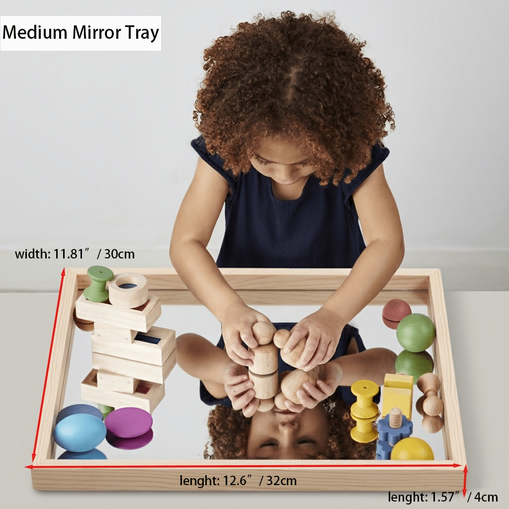 Acrylic Sensory Mirror Tray – Shatterproof Safety Mirror Base for Light & Shadow Reflective Play, Montessori & Reggio Emilia Sensory Exploration, Medium or Large, Non-Food Contact – Nova Mart