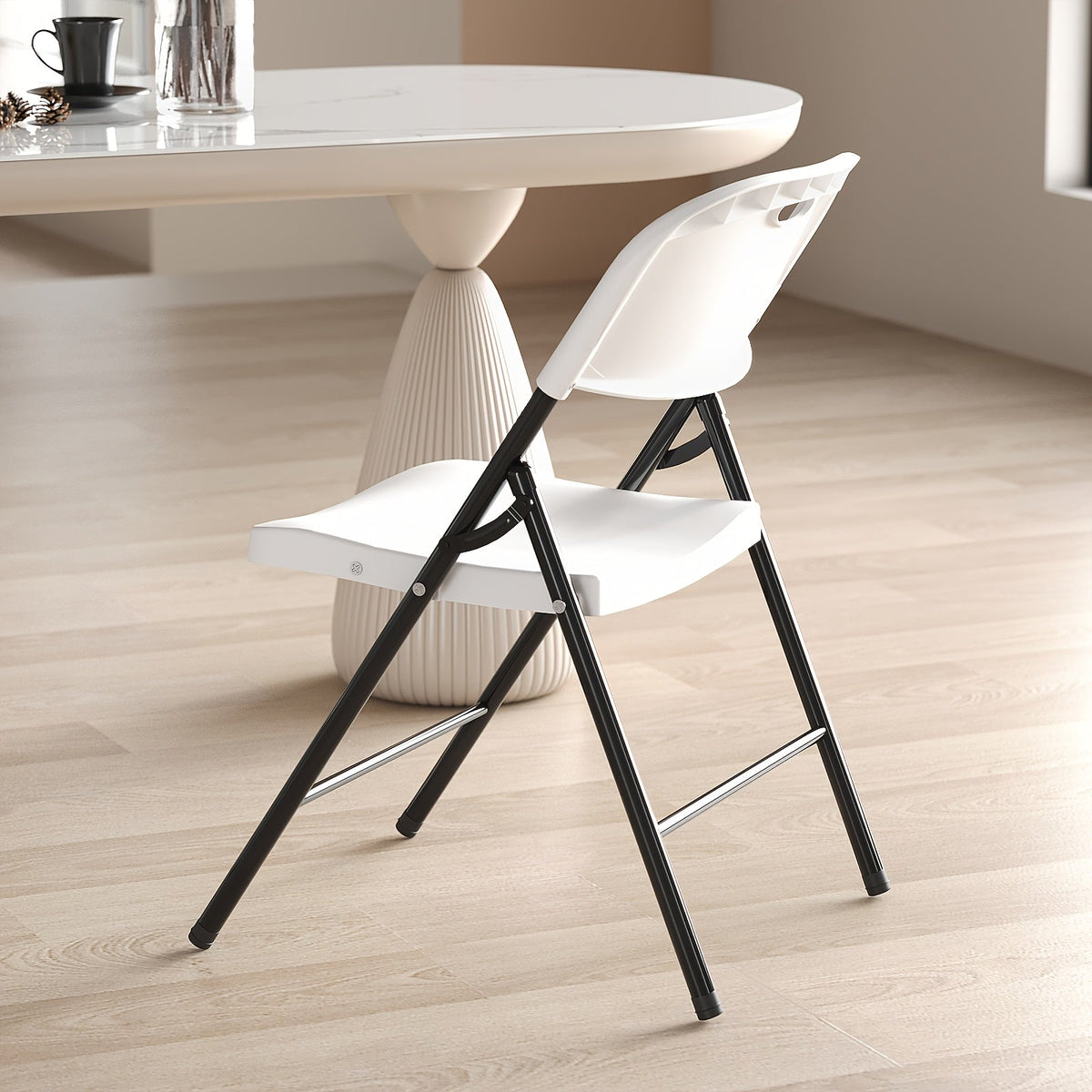 Heavy-Duty PP Plastic Folding Chairs – 1000 LB Capacity Ergonomic Foldable & Portable for Indoor & Outdoor Events Parties & Dinners (4-Pack, 8-Pack & 10-Pack)
