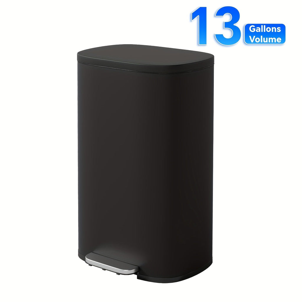 Pedal Trash Can – Fingerprint-Proof Stainless Steel Kitchen Garbage Can with Removable Inner Bucket & Hinged Lid for Kitchen Home Office in 5L to 50L