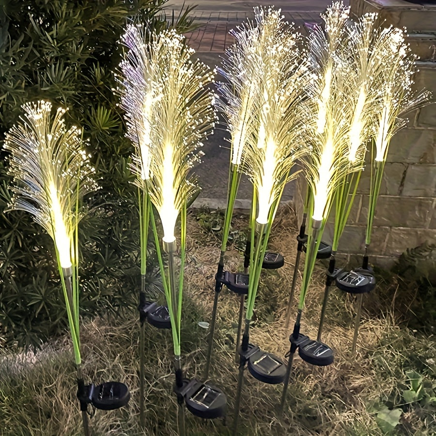 Solar Powered Golden Grass Garden Lights – Energy-Efficient Outdoor Decorative Stake Lights for Yard, Patio & Balcony, Ni-MH Battery, Semi-Flush Mount, Available in 1pc or 2pcs