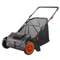 Push Lawn Sweeper 21-Inch Leaf & Grass Collector with 3.5 cu.ft. Bag, 2 Spinning Brushes, Adjustable Height, Heavy Duty Steel & Rubber Wheels – Cleans Leaves, Clippings & Debris Fast