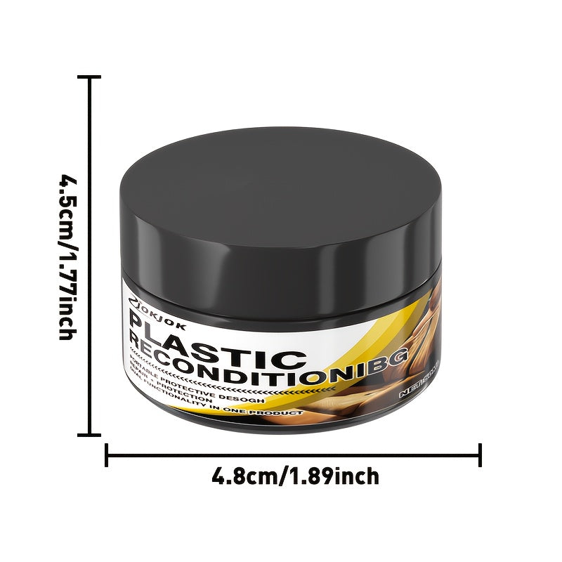 Car Plastic Restorer & Tire Brightening Cream – Universal Auto Refurbishing Cream for Dashboard, Interior Trim, and Tires, Prevents Aging & Fading, Long-Lasting Shine & UV Protection for All Vehicles