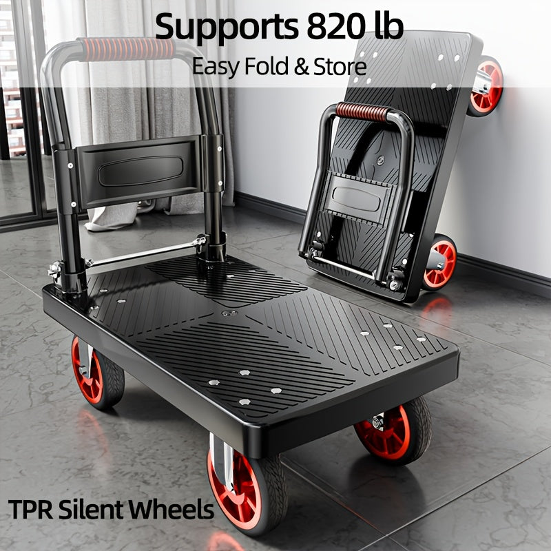 Heavy Duty Folding Platform Cart & Hand Truck with Strap - 190lb to 900lb Capacity Options, Silent Warehouse & Industrial Models for Moving, Warehouse, Garden & Holiday Use