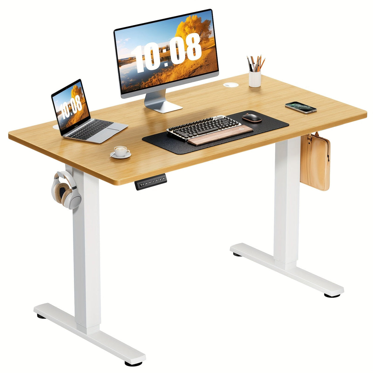 Electric Standing Desk, Height Adjustable 40 48 55 63 Inch – Sit-Stand Desk with Memory Controller & Anti-Collision, Ergonomic Home Office Gaming Workstation, Multiple Colors & Sizes