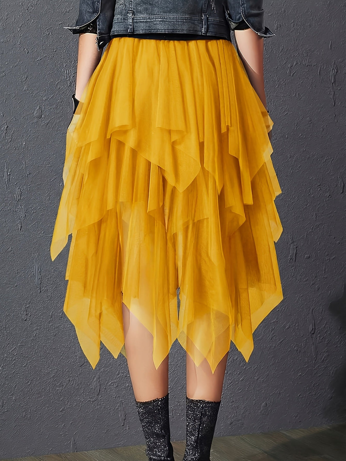 High Waist Tiered Tulle Skirt Women's A-Line Flared Mesh Skirt Elegant Loose Fit Solid Color Spring Summer Party Skirt S-XXL