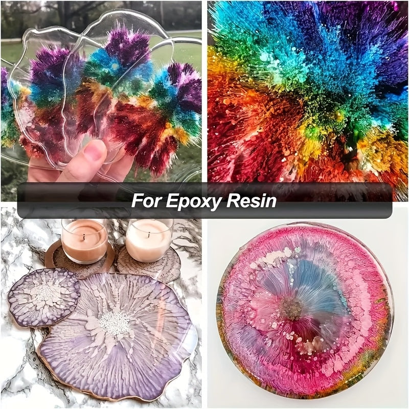 12-Color Metallic Alcohol Ink Set for Epoxy Resin Art – Concentrated Glitter Alcohol Pigment Dye for Resin Petri Dish & Cup Making, 0.34 fl oz per Bottle