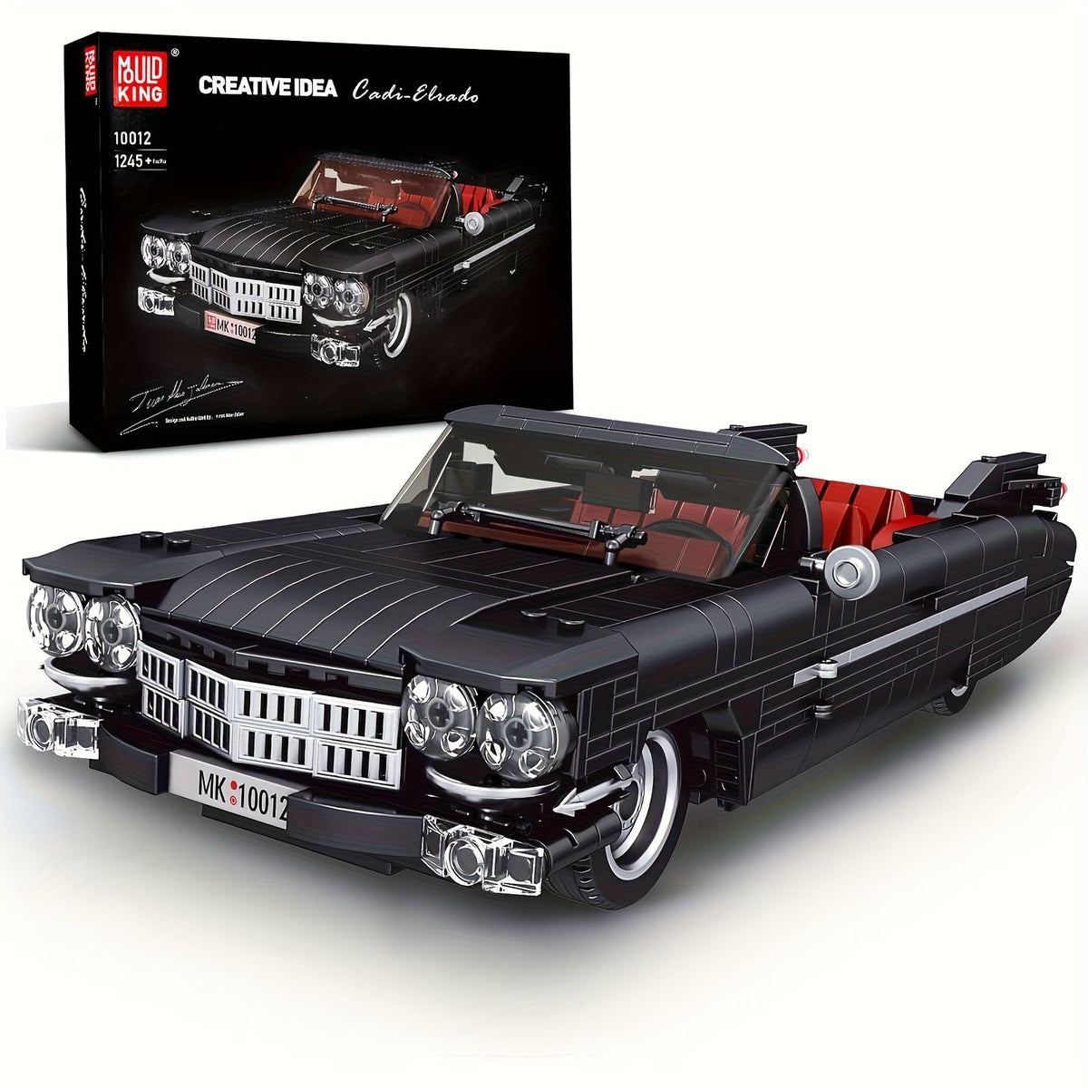 Mould King 10012 Black Sports Car Building Block Kit, 1245 Pieces, MOC Supercar Model Building Set - Static Version Display Model, Creative Gift for Adults & Collectors Ages 14+