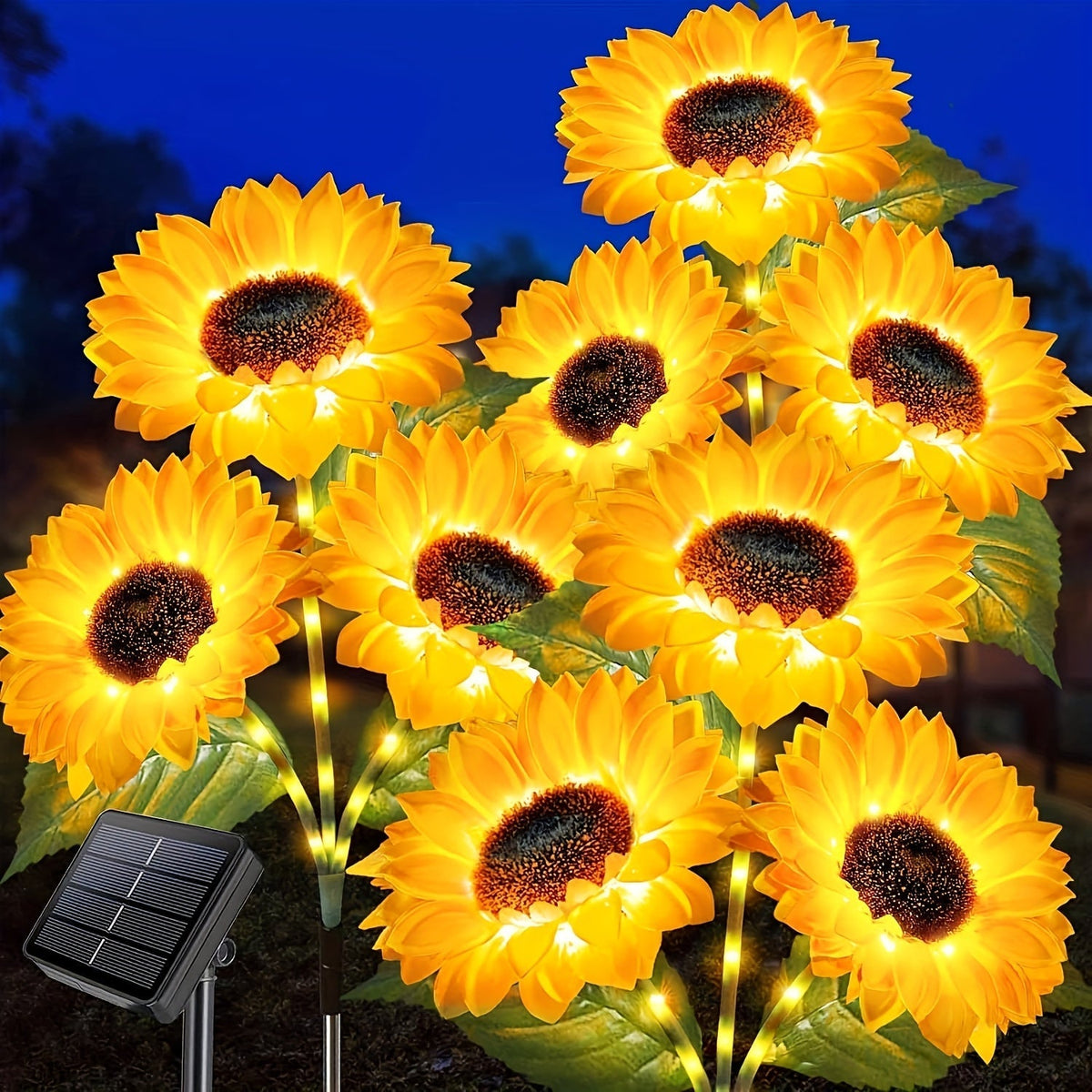 Solar Sunflower Garden Lights Outdoor Waterproof Decorative Stake Lights for Pathway, Lawn, Patio, Yard, Flower Bed, Auto On/Off, Solar-Powered Garden Decor Gift (1 or 2 Pack)