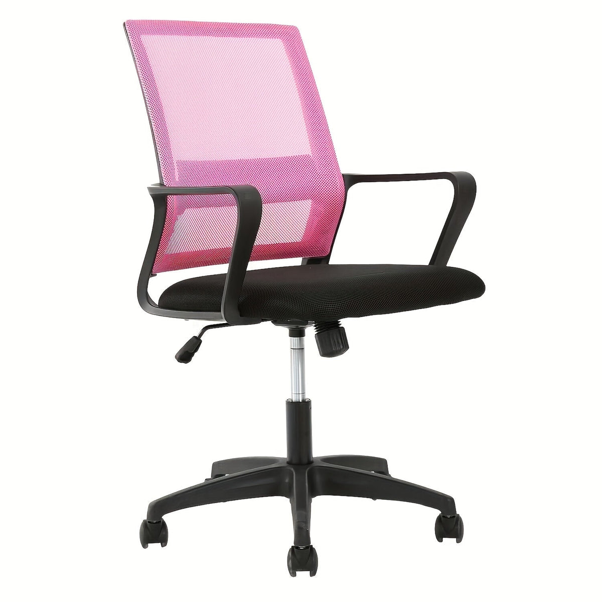 Mid-Back Ergonomic Mesh Office Chair, 360° Swivel, 5-Wheel Base, Lumbar Support Computer Desk Chair for Home Office - 250 LBS Capacity (Available in Black, Grey, Blue, White, Pink)