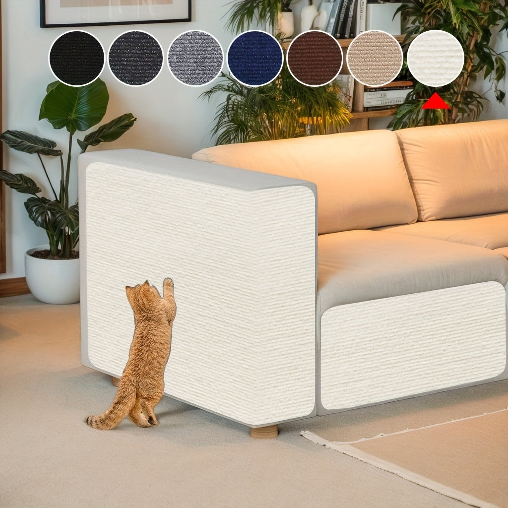 Self-Adhesive Wall-Mounted Cat Scratching Post - Removable Indoor Cat Scratcher Furniture Protector for Walls, Sofas & Chairs, Modern Sisal Scratching Board, Easy to Install, 6 Colors (15.75"x39.37")