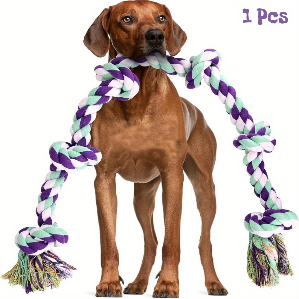 Unbreakable 6-Section Dog Rope Chew Toy – Heavy Duty Tug-of-War Rope for Medium & Large Dogs Over 80 lbs, Teeth-Cleaning Dental Floss Fibers, Non-Toxic Safe Chew Toy for Aggressive Chewers