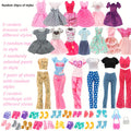 20 Pieces Fashion Doll Clothes and Accessories Set for 11.5-12 Inch Dolls - 5 Dresses 3 Tops 3 Pants 7 Pairs of Shoes 2 Bags, Random Style Doll Outfit Gift for Girls, Christmas Birthday Present, Doll Not Included