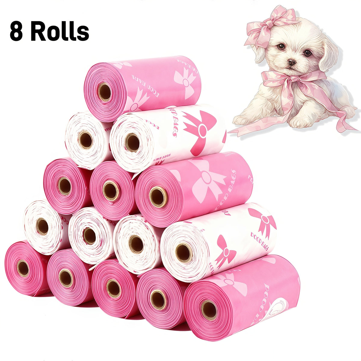 Dog Poop Bags 120 Count 8 Rolls - Ultra-Thick Leak-Proof Pet Waste Bags with Odor Control & Beautiful Pattern, Durable Dog Cleanup Bags for Large, Medium & Small Dogs, Perfect Pet Gift for Dog Lovers
