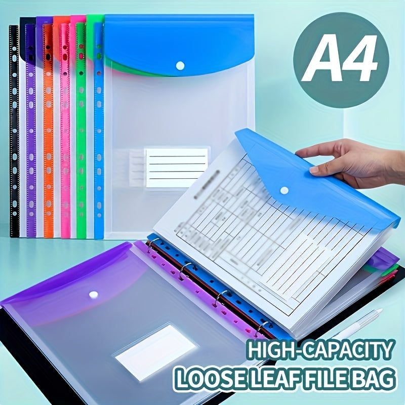 6-Pack A4 Expanding Accordion Folder with Button Closure – Heavy-Duty PP Plastic File Organizer in Bright Colors for School, Office & Home Document Storage