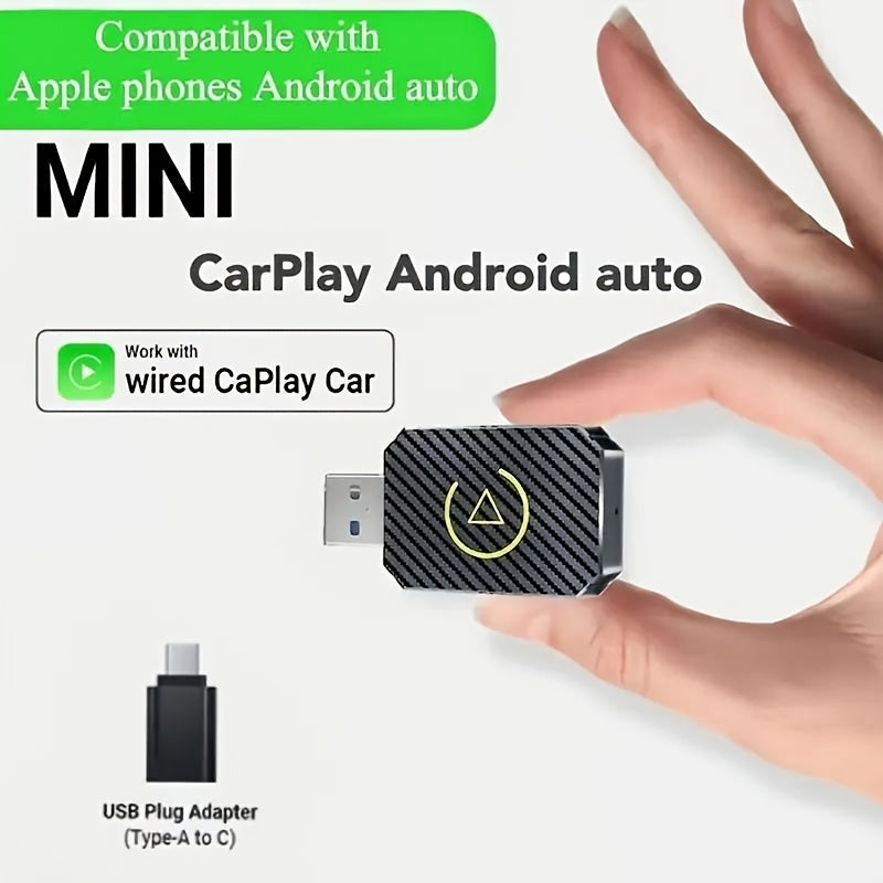 2025 Upgraded Mini Wireless CarPlay Adapter – Plug & Play Wired to Wireless CarPlay Dongle for Apple iPhone & Android, Low Latency, Fast Stable Connection, No Battery Required, USB Set Included
