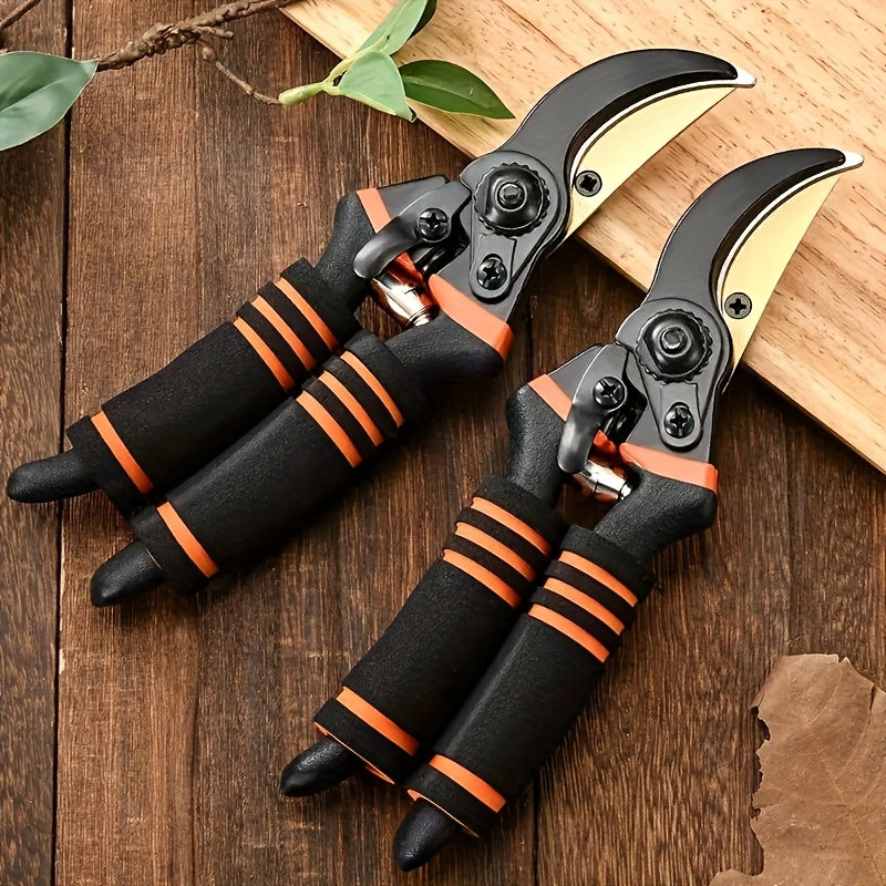 8.5" Professional Titanium Bypass Pruning Shears (T13) - Super Sharp, Heavy Duty Garden Shears, Hedge Clippers & Handheld Pruners for Gardening