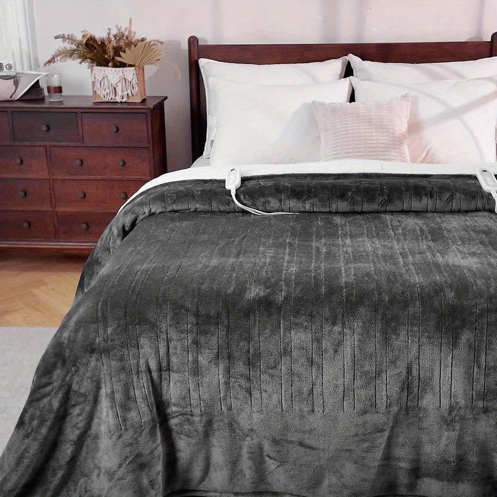 Electric Heated Blanket, Flannel, Extra Large, 8 Temperature Levels, 10-Hour Auto-Off, PTC+NTC Overheat Protection, Machine Washable – Available in Throw, Twin, Full, Queen, and King Sizes