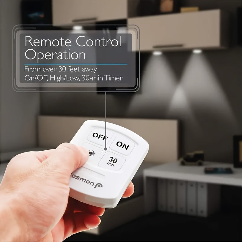 5 Pack LED Wireless Night Lights, Remote Control, Magnetic Adhesive, Battery Operated, for Cabinet, Hallway, Bathroom, Bedroom, Kitchen, Stairs, Home Decoration, Easy Setup