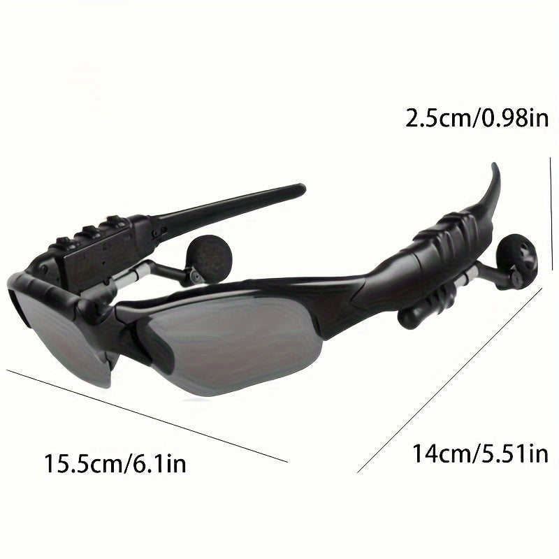 Bluetooth 5.4 Smart Audio Glasses Wireless Headset – Hands-Free Calls & Music, Built-In Condenser Mic, Volume Control, USB Charging, 80mAh Battery, Open-Ear Wearable Tech Eyewear for Men & Women