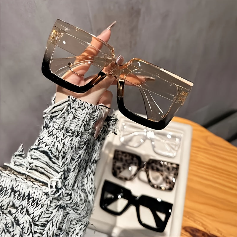Vintage Square Full Rim Clear Lens Glasses Set (3pcs/4pcs) Polycarbonate Fashion Eyewear for Women and Men - Retro Office Everyday Blue Light Blocking Style Frames