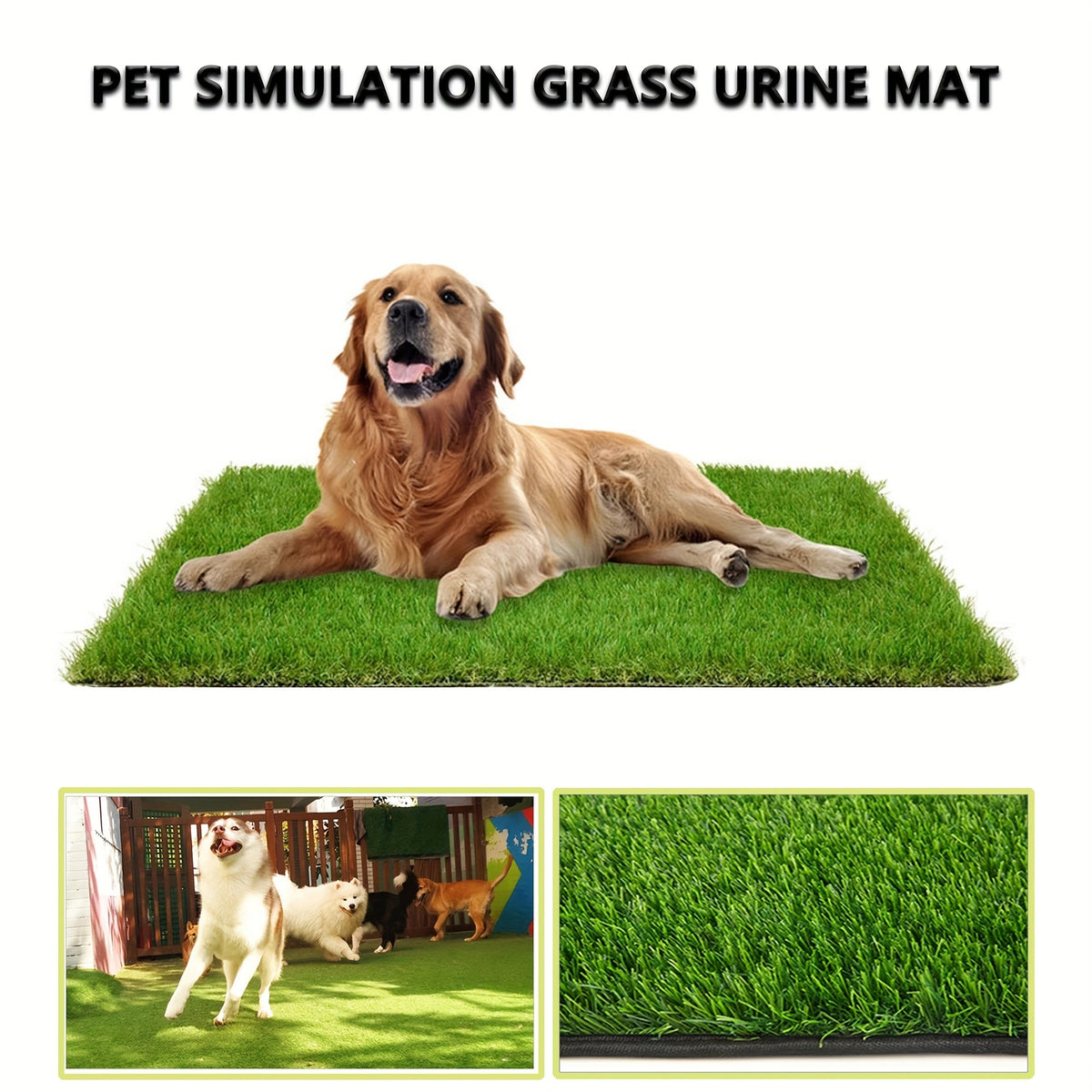 Dog Potty Training Grass Pad – Simulated Artificial Turf Dog Toilet Mat for Indoor & Outdoor Use, Non-Slip Easy-Clean Pet Lawn Poop Tray for Small, Medium, and Large Dogs, Apartment Balcony, Backyard