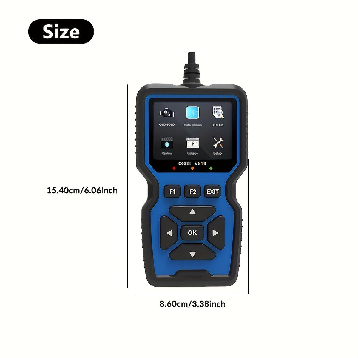 OBD2 Scanner Code Reader Car Diagnostic Tool, Engine Fault Code Reader with Live Data, Freeze Frame, and I/M Readiness for All OBDII Protocol Vehicles, No Battery Required