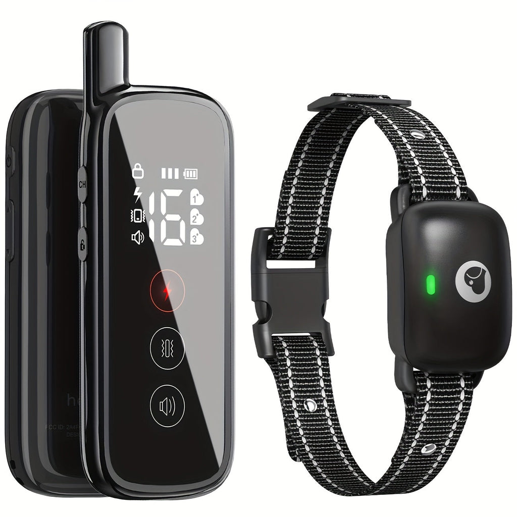 Dog Training Collar with Remote – IP68 Waterproof Rechargeable E-Collar for Small, Medium, and Large Dogs, 3 Safe Training Modes (Beep, Vibration, Shock), 1640ft Range, Black