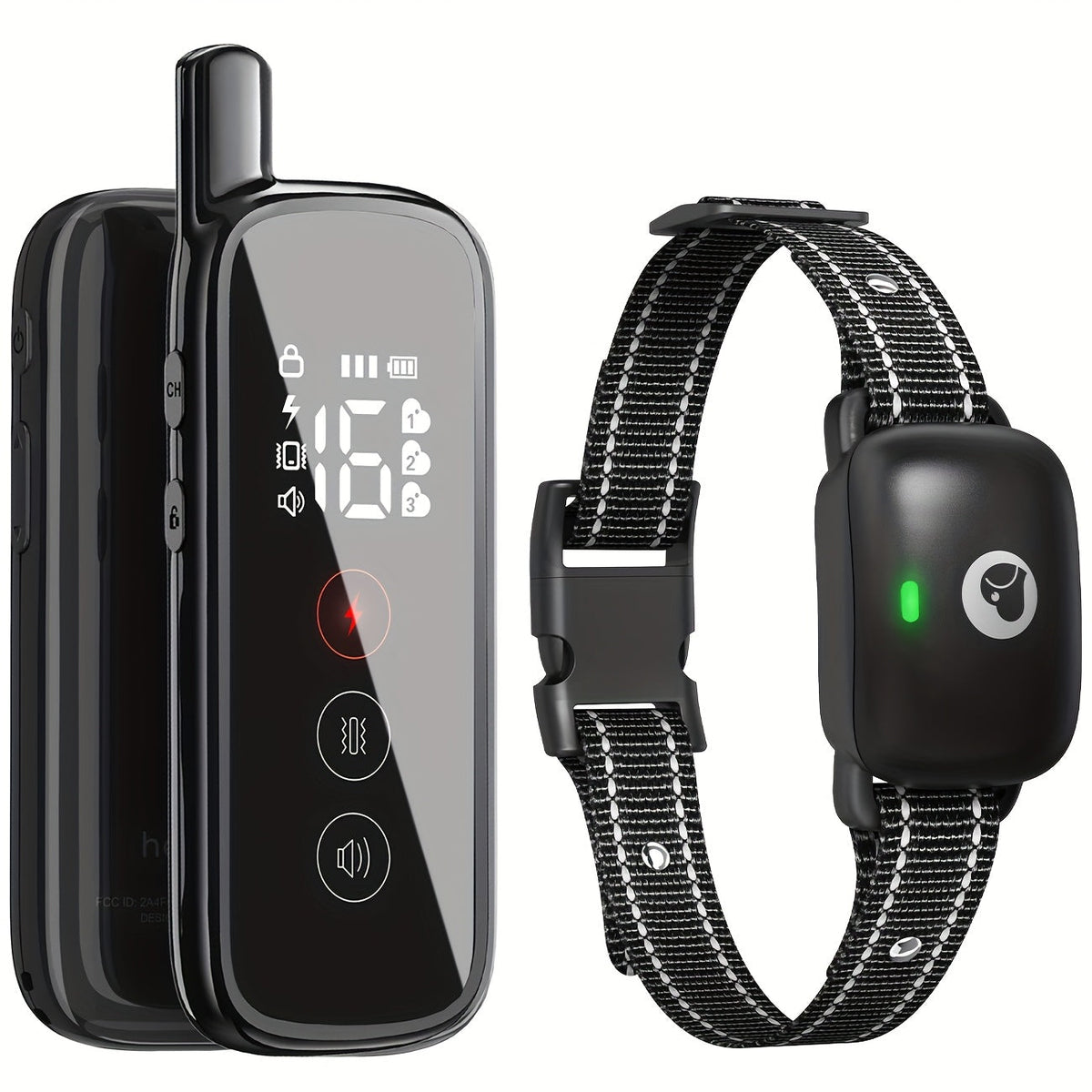 Dog Training Collar with Remote – IP68 Waterproof Rechargeable E-Collar for Small, Medium, and Large Dogs, 3 Safe Training Modes (Beep, Vibration, Shock), 1640ft Range, Black