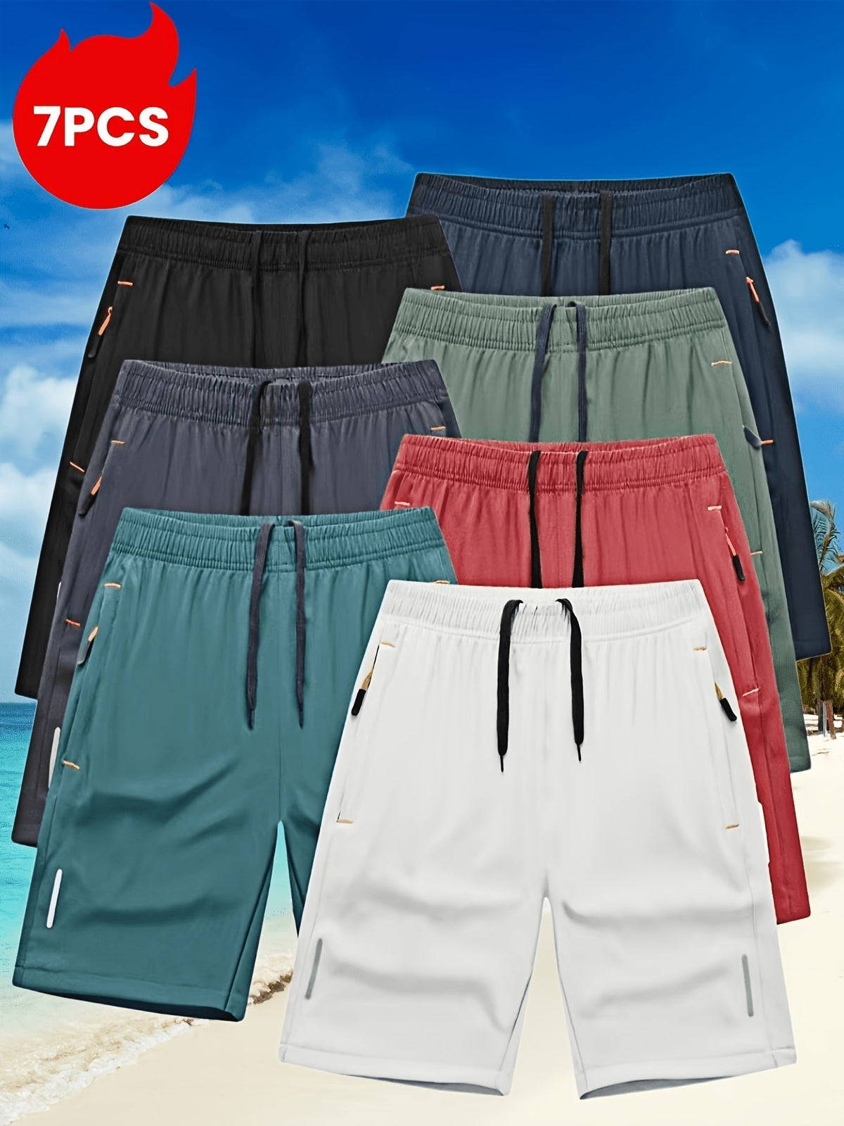 男士速干运动短裤带口袋 – 轻便抽绳健身训练短裤，适合跑步、训练及日常休闲，7色可选，尺码S-XXL，压花舒适版型