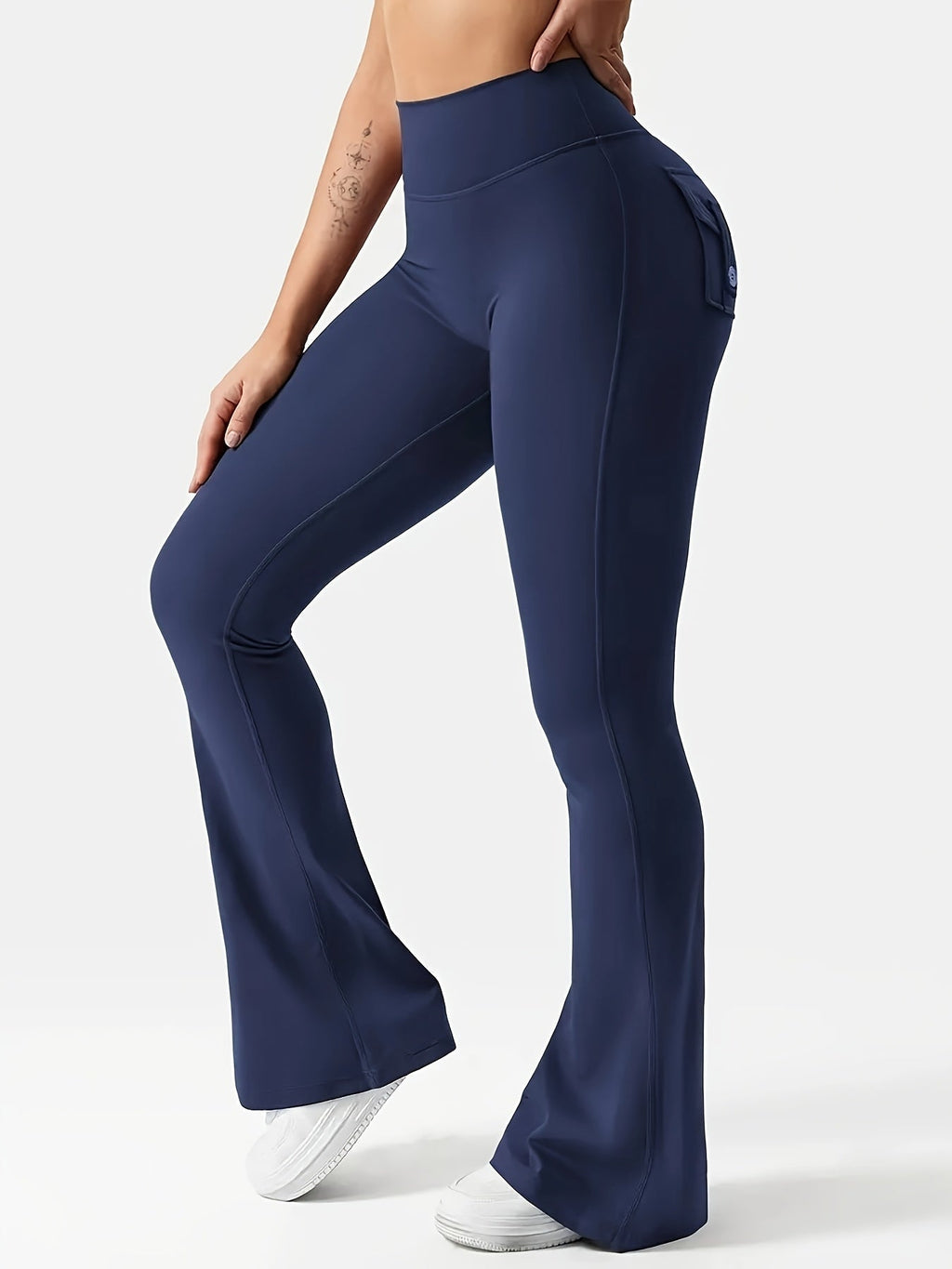 Women's High Waist Flare Yoga Pants Scrunch Butt Lift Leggings with Pockets, Squat-Proof, 4-Way Stretch, Sweat-Wicking Sportswear for Gym, Running, and Workout – 7 Colors, S-XL