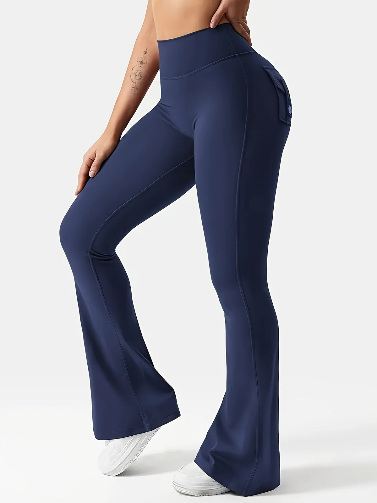 Women's High Waist Flare Yoga Pants Scrunch Butt Lift Leggings with Pockets, Squat-Proof, 4-Way Stretch, Sweat-Wicking Sportswear for Gym, Running, and Workout – 7 Colors, S-XL