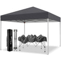 10x10 Pop Up Canopy Tent, UPF 50+ Heavy-Duty Steel Frame, 3 Height Settings, Waterproof Instant Canopy with Carry Bag for Backyard, Patio, Beach, Camping, Party, Market - Space Gray, Black, Blue, Red, Dark Gray, Forest Green