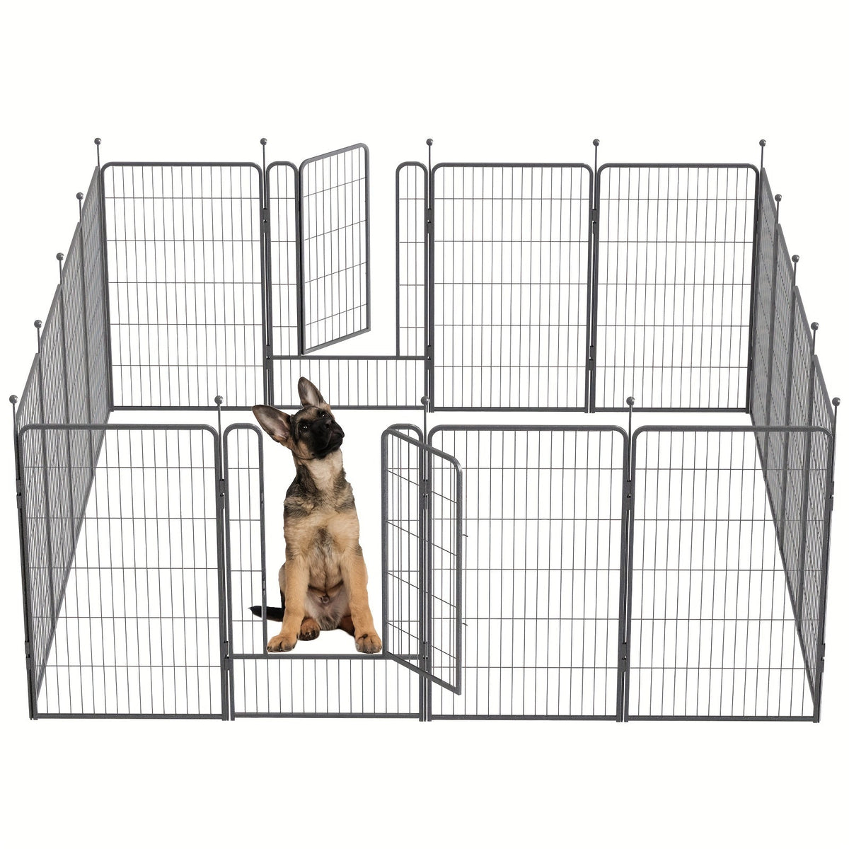 Heavy Duty Metal Dog Playpen – Portable Foldable Exercise Pen Fence for Small, Medium, and Large Dogs, 8 or 16 Panels, No Assembly Required, Perfect for Indoor, Outdoor, Yard, and RV Camping