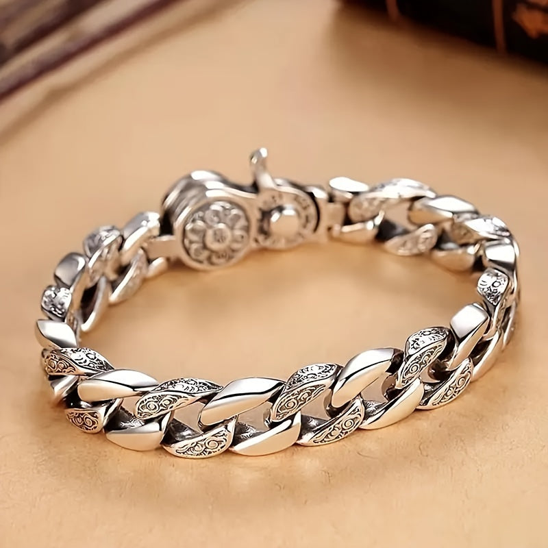 925 Sterling Silver Men's Fashion Bracelet – Classic Chain Design in 3 Sizes: 7.10", 7.87", 8.66" – Everyday Wear Jewelry Gift for Men, Family, and Friends